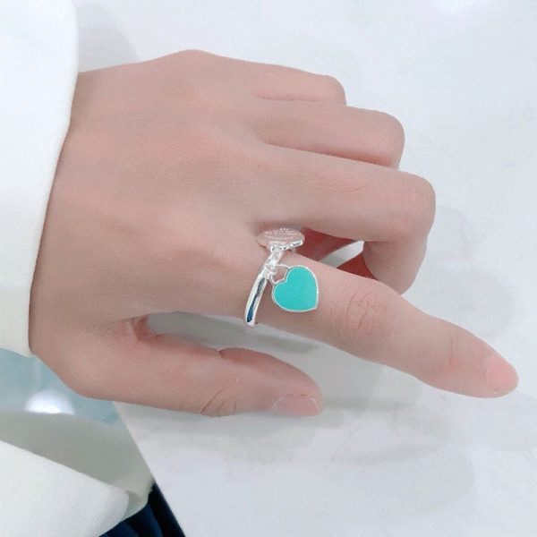 18K T Round & Heart Tag Ring - 图片 3