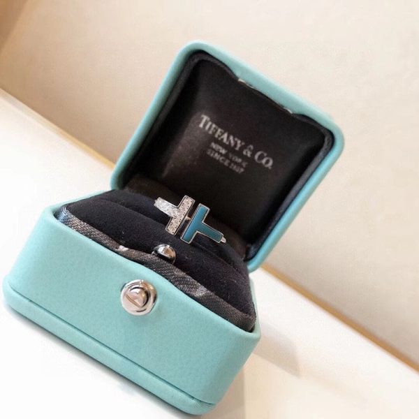 18K T Diamond & Turquoise Wire Ring - 图片 6