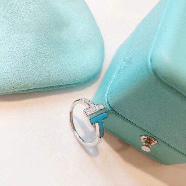 18K T Diamond & Turquoise Wire Ring - 图片 2