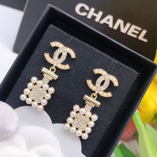 18k CC Pearl Shape Earrings - 图片 2