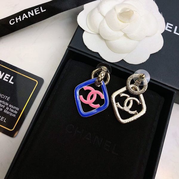 18K CC Diamond Shape Clip-On Earrings - 图片 3