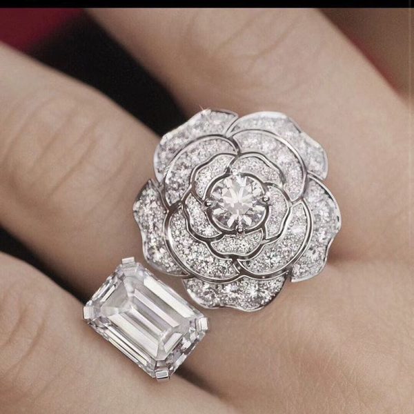 18K CC Diamond Camelia Ring - 图片 2