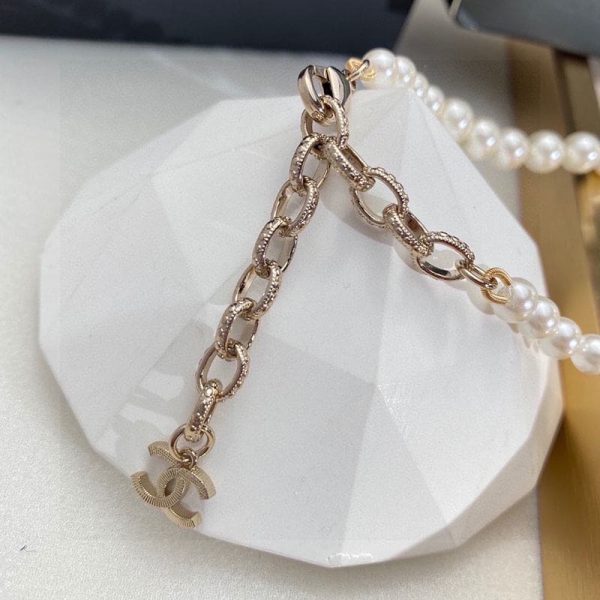 18K CC 100TH ANNIVERSARY Pearl Chain Necklace - Image 9