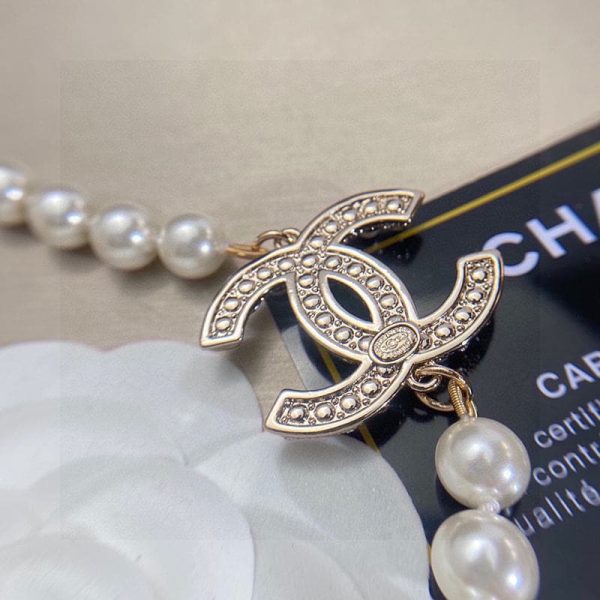 18K CC 100TH ANNIVERSARY Pearl Chain Necklace - Image 4