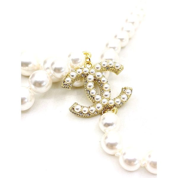 18K CC 100TH ANNIVERSARY Pearl Chain Necklace - Image 6