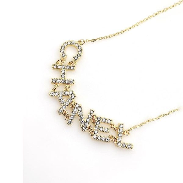 18K CC Crystal 90's Icon Logo Necklace - Image 4
