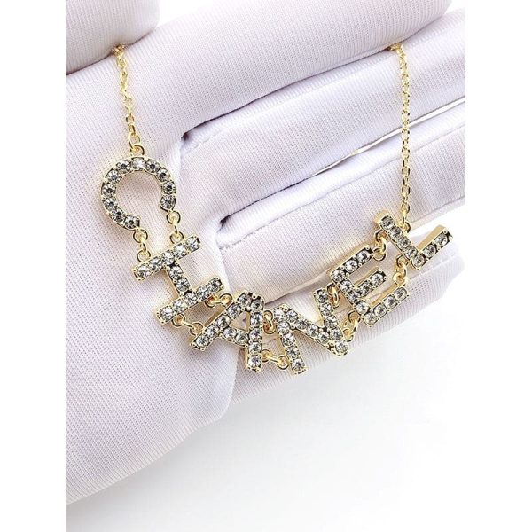 18K CC Crystal 90's Icon Logo Necklace - Image 6