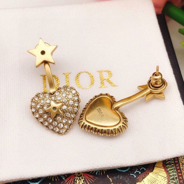 18K CD Star & Heart Earrings - 图片 5