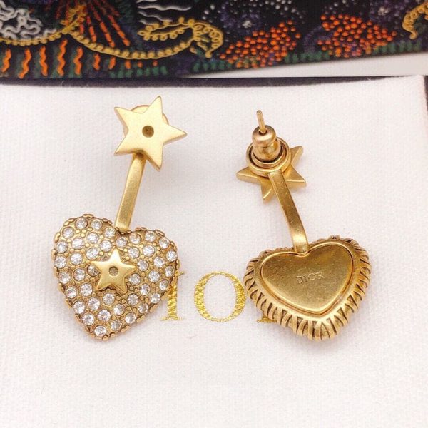 18K CD Star & Heart Earrings - 图片 4