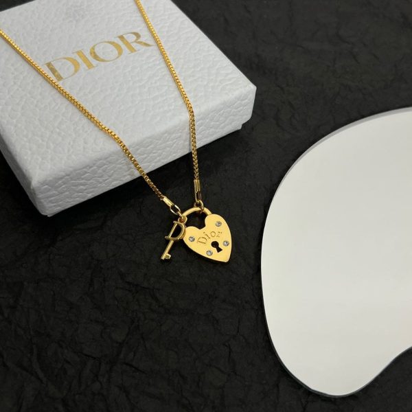 18K CD Heart Key Pendant Necklace - 图片 4
