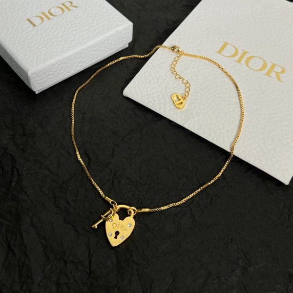 18K CD Heart Key Pendant Necklace - 图片 2