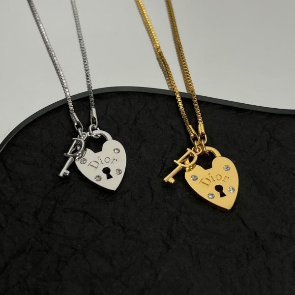 18K CD Heart Key Pendant Necklace - 图片 9
