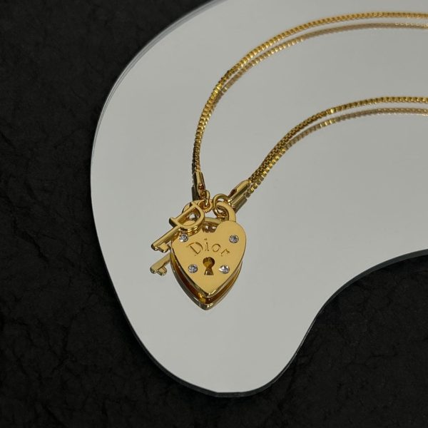 18K CD Heart Key Pendant Necklace - 图片 10