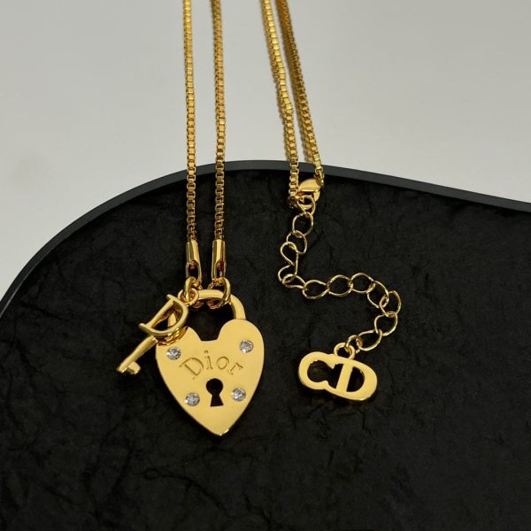 18K CD Heart Key Pendant Necklace - 图片 8