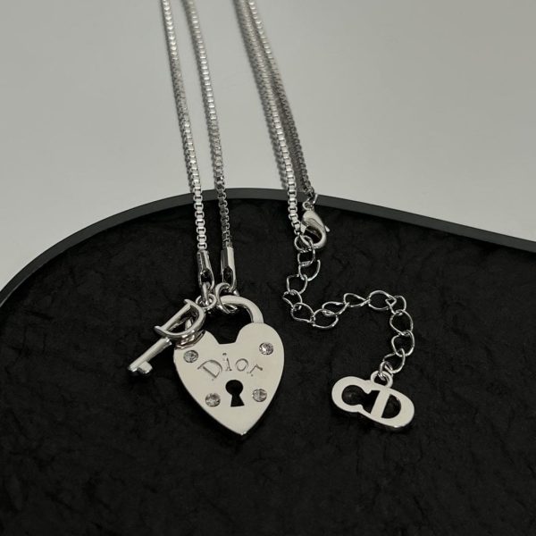 18K CD Heart Key Pendant Necklace - 图片 7