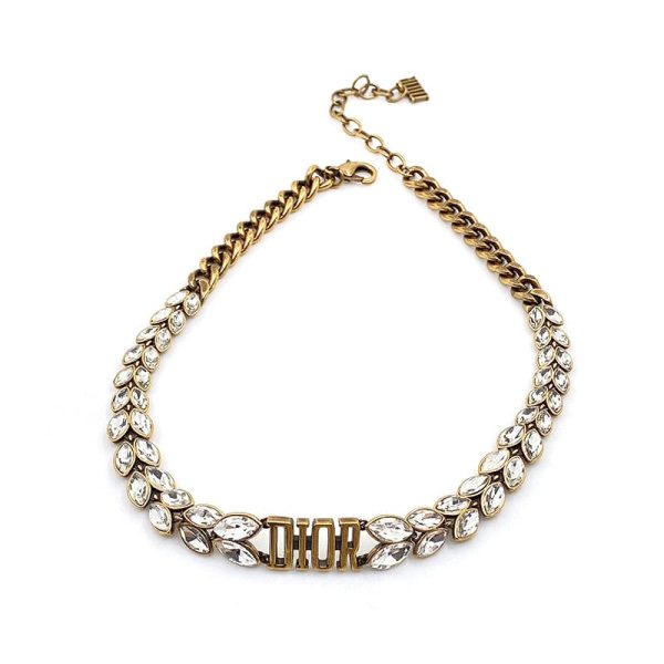 18K CD Revolution Crystals Gold Tone Choker Necklace - 图片 4