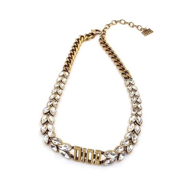 18K CD Revolution Crystals Gold Tone Choker Necklace - 图片 2