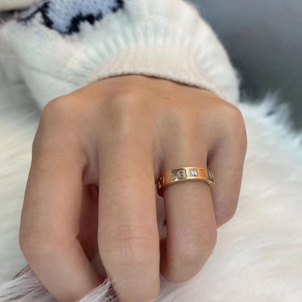 18K Yellow Gold BV Diamond Ring - 图片 5