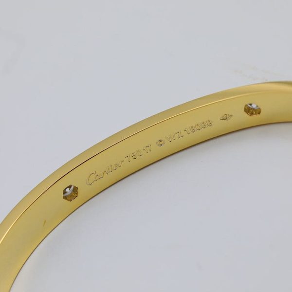 18K Yellow Gold Four Diamonds Love Bracelet - 图片 5