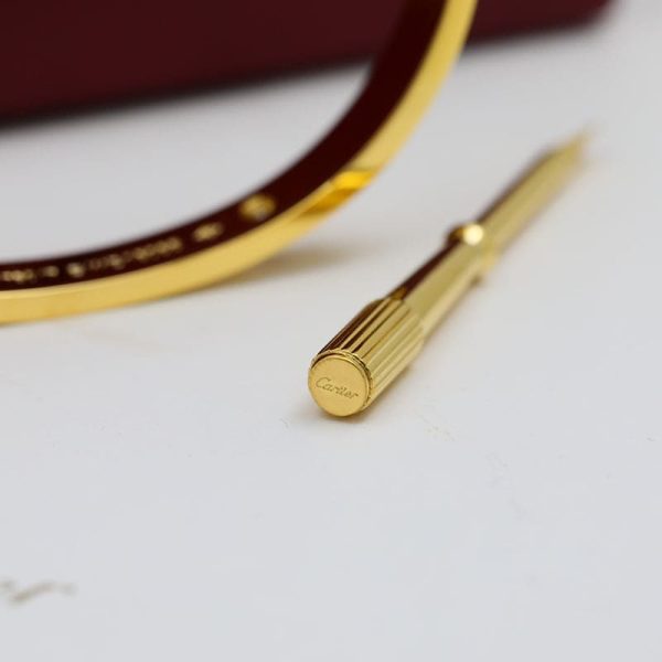 18K Yellow Gold Four Diamonds Love Bracelet - 图片 8
