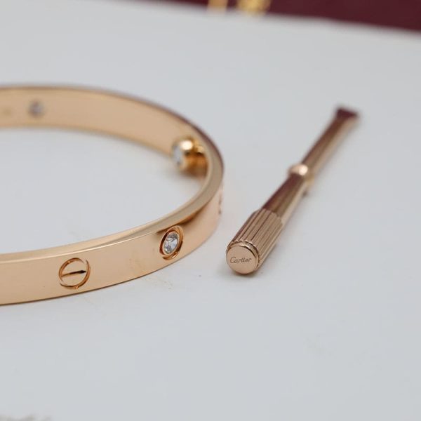 18K Rose Gold Four Diamonds Love Bracelet - 图片 6