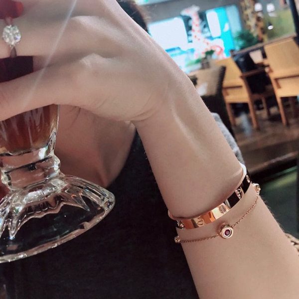 18K Rose Gold Four Diamonds Love Bracelet - 图片 3