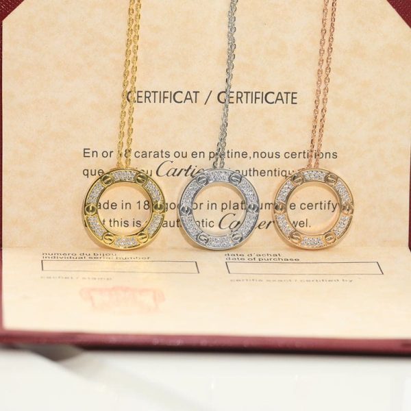 18K Love Diamond-Paved Necklace - 图片 11