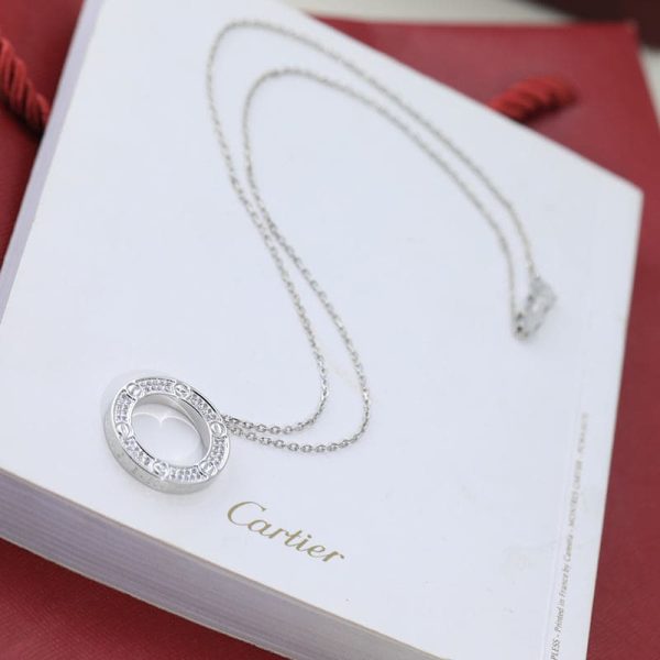 18K Love Diamond-Paved Necklace - 图片 2