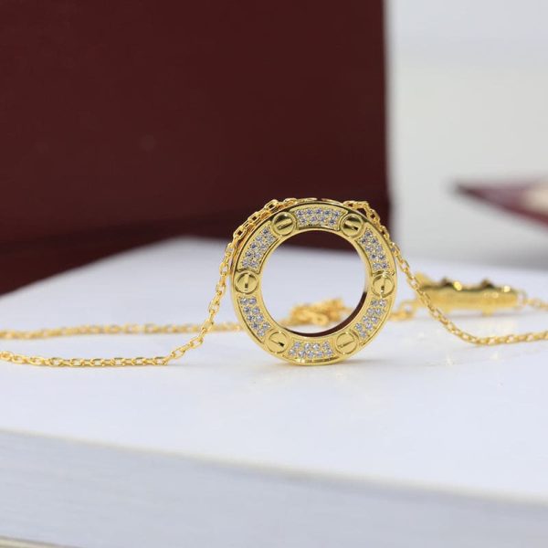 18K Love Diamond-Paved Necklace - 图片 8