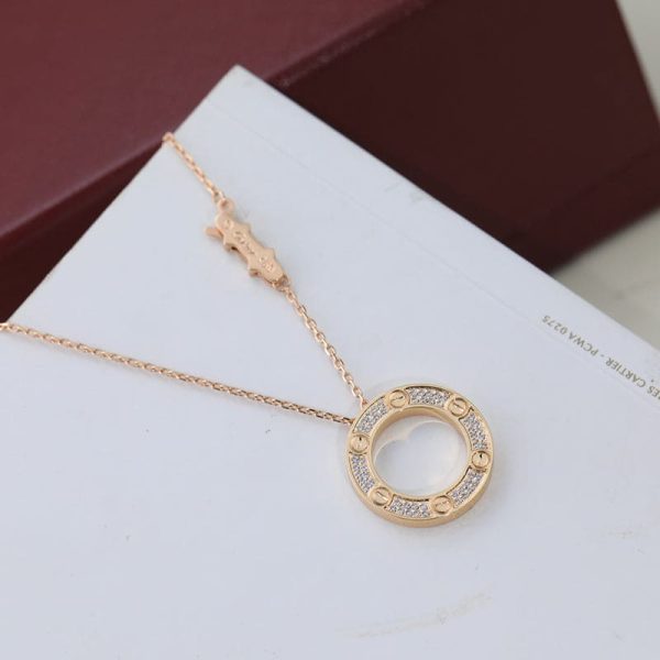 18K Love Diamond-Paved Necklace - 图片 9