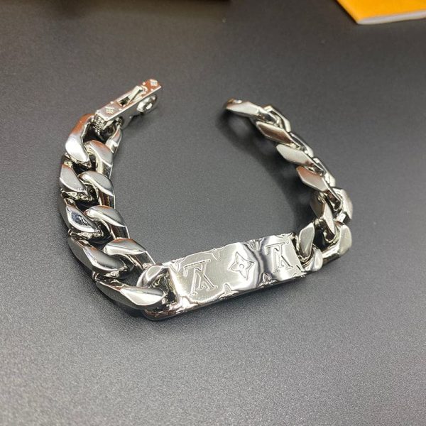 18K Louis Monogram Logo Chain Bracelet - 图片 5