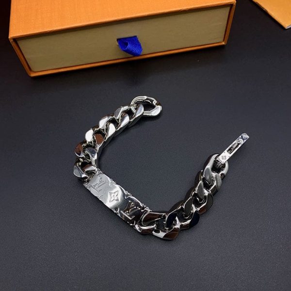18K Louis Monogram Logo Chain Bracelet - 图片 2