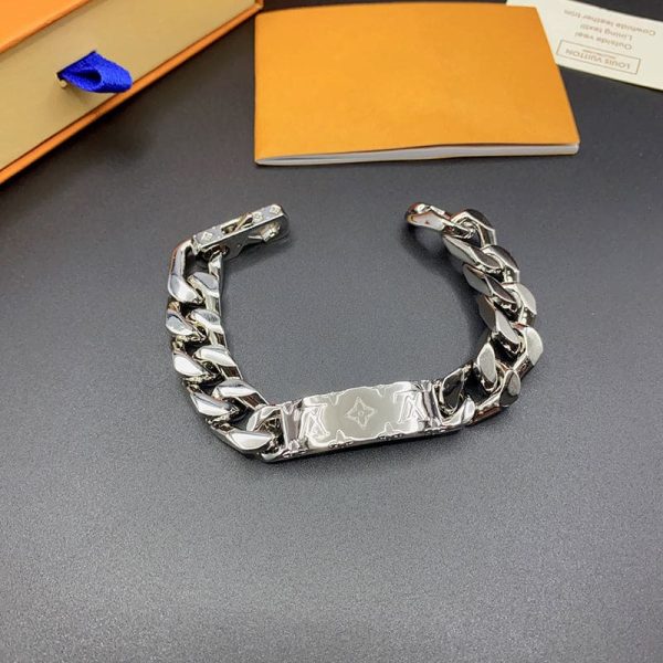 18K Louis Monogram Logo Chain Bracelet - 图片 3