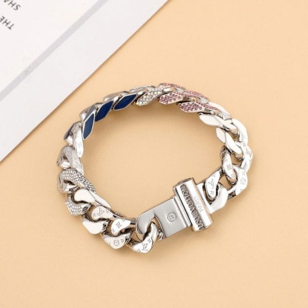 18K Louis Chain Links Patches Bracelet - 图片 2