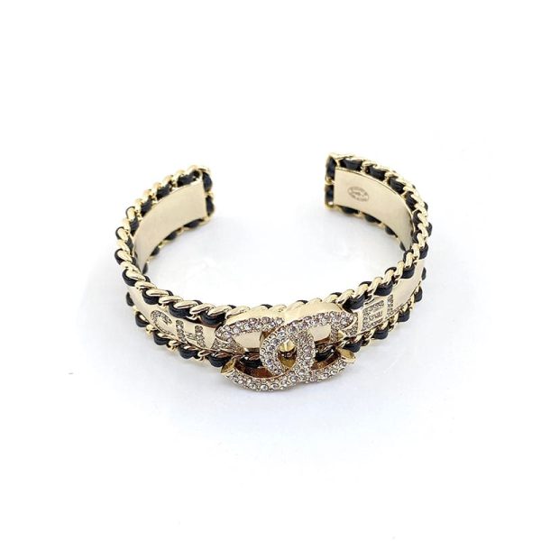 18K CC Black & Crystal Cuff Bracelet - 图片 2