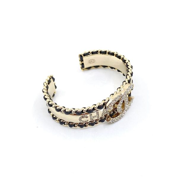 18K CC Black & Crystal Cuff Bracelet - 图片 3