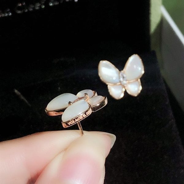 18K Two Butterfly Earrings - 图片 6