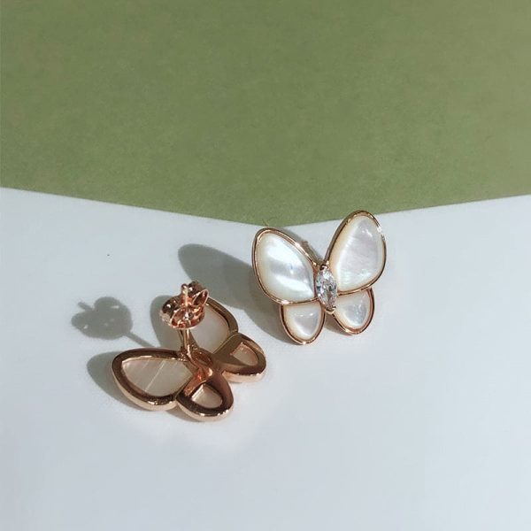 18K Two Butterfly Earrings - 图片 5