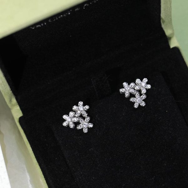 18K Lotus Three Flowers Earrings - 图片 2