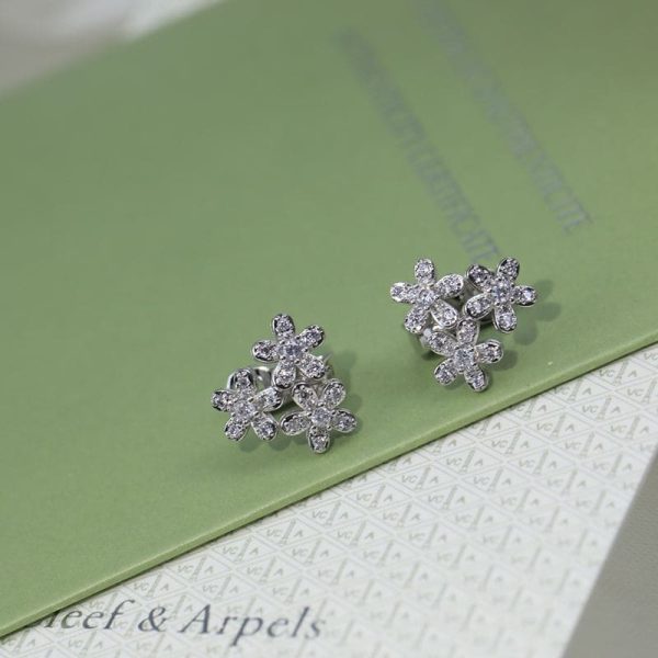 18K Lotus Three Flowers Earrings - 图片 4