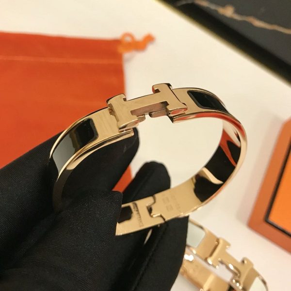 18K Clic H Black Bracelet - 图片 3