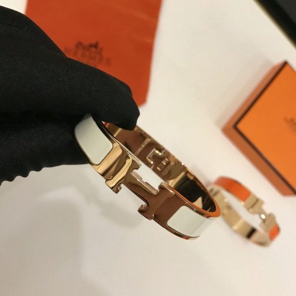 18K Clic H White Bracelet - 图片 2