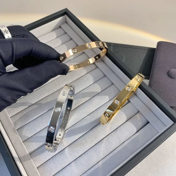 18K Rose Gold Ten Diamonds Love Bracelet - 图片 6