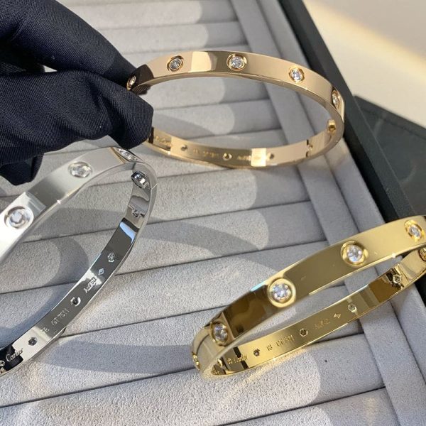 18K White Gold Ten Diamonds Love Bracelet - 图片 5