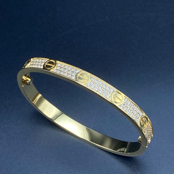 18K Love Pave Diamonds Bracelet - 图片 4