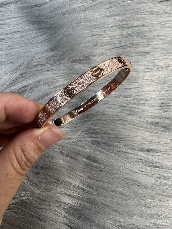 18K Love Pave Diamonds Bracelet - 图片 9