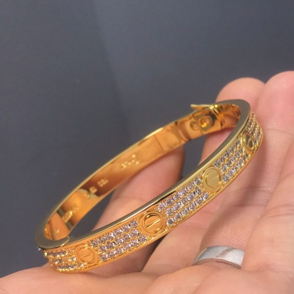 18K Love Pave Diamonds Bracelet - 图片 2