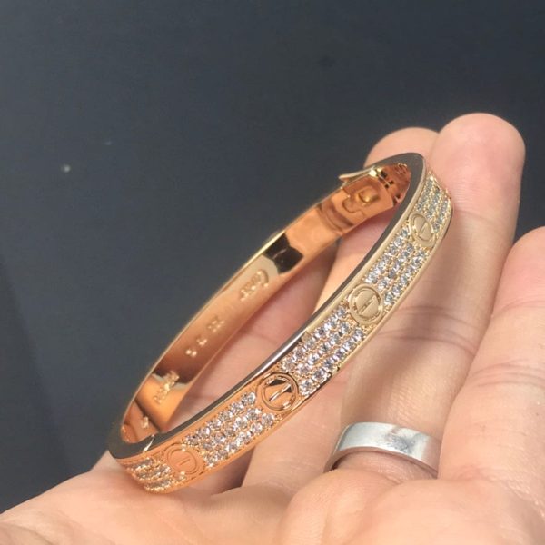 18K Love Pave Diamonds Bracelet - 图片 8
