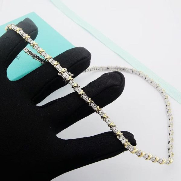 18K T Schlumberger Eighteen Stone Choker Necklace - 图片 4