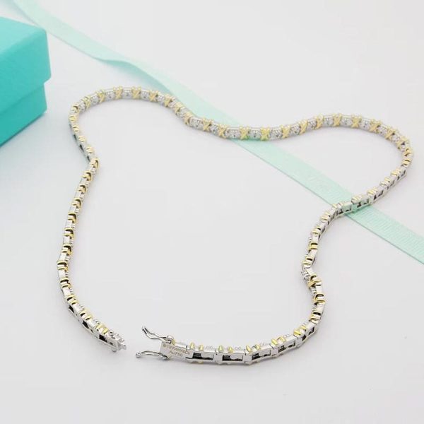 18K T Schlumberger Eighteen Stone Choker Necklace - 图片 5